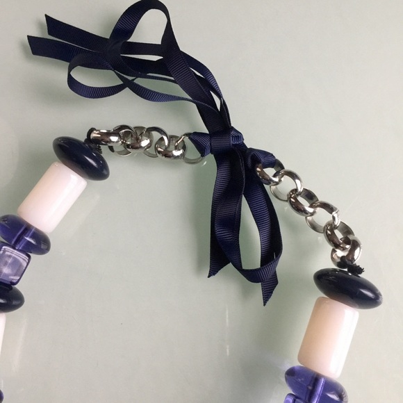 MISSONI VINTAGE GLASS BEAD AND RIBBON NECKLACE - Picture 3 of 3